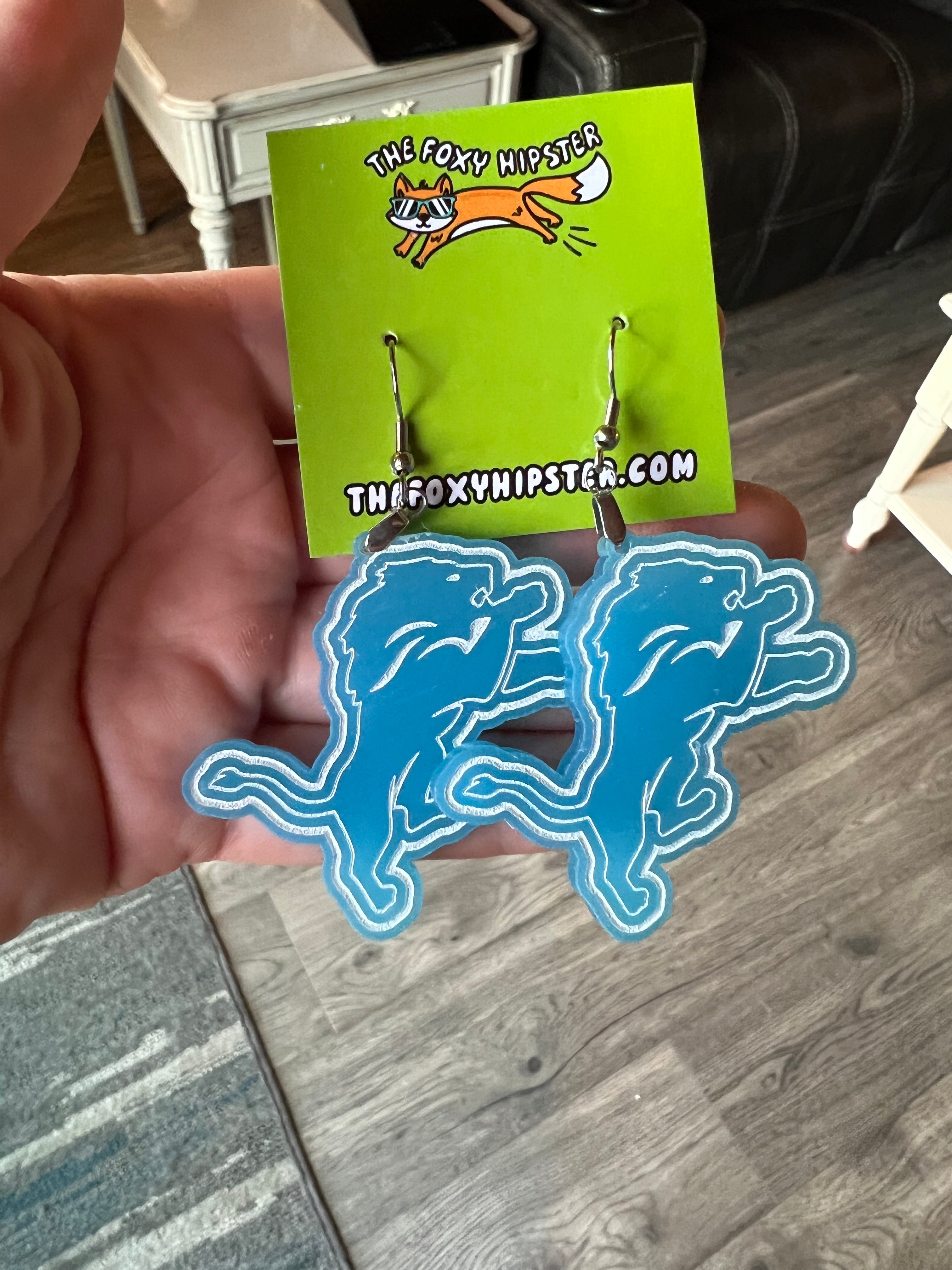 Detroit Lions Glow in the dark Earrings