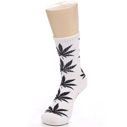 Weed Leaf Socks White Black – weedsocks