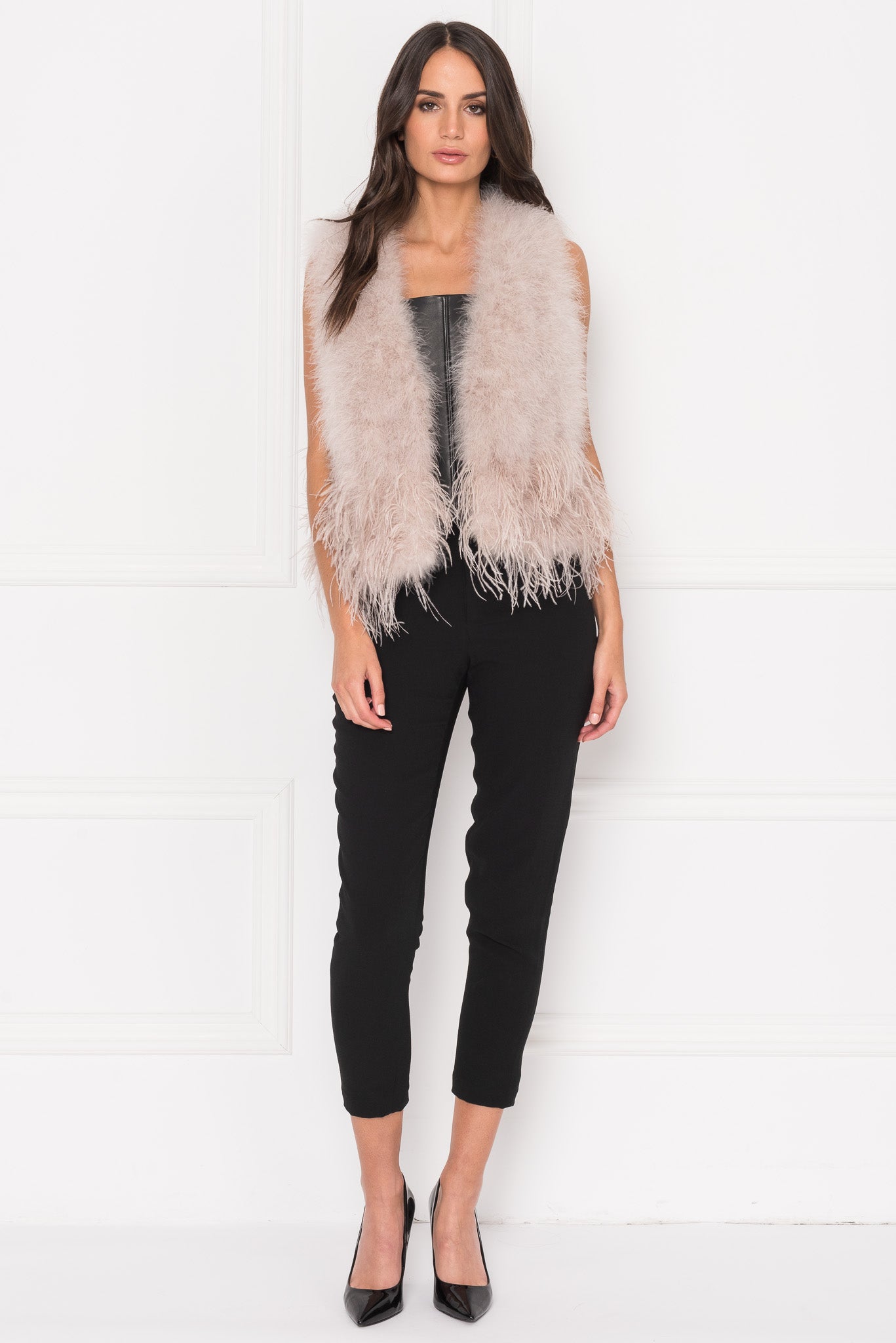  WARNA Dusty Rose  Feather Vest LAMARQUE