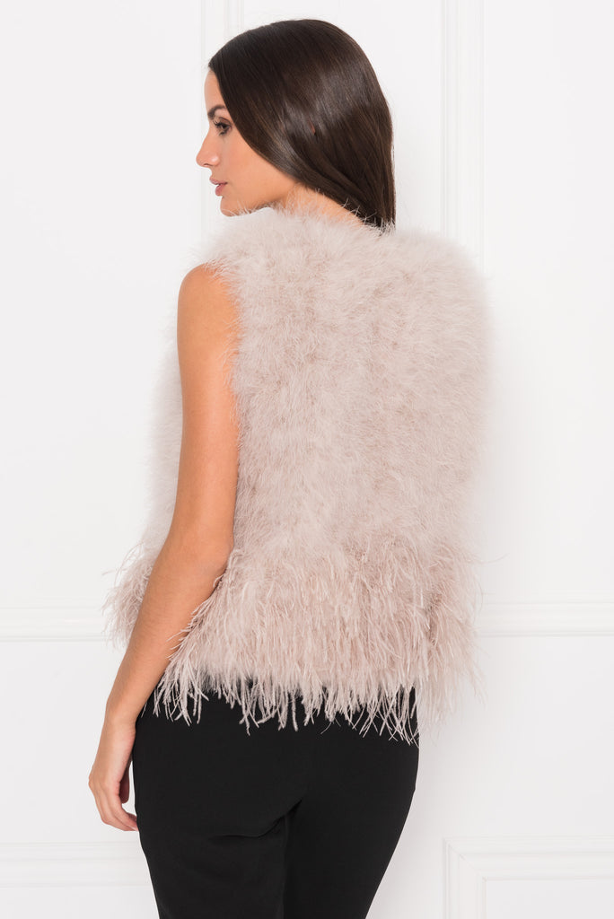  WARNA Dusty Rose  Feather Vest LAMARQUE