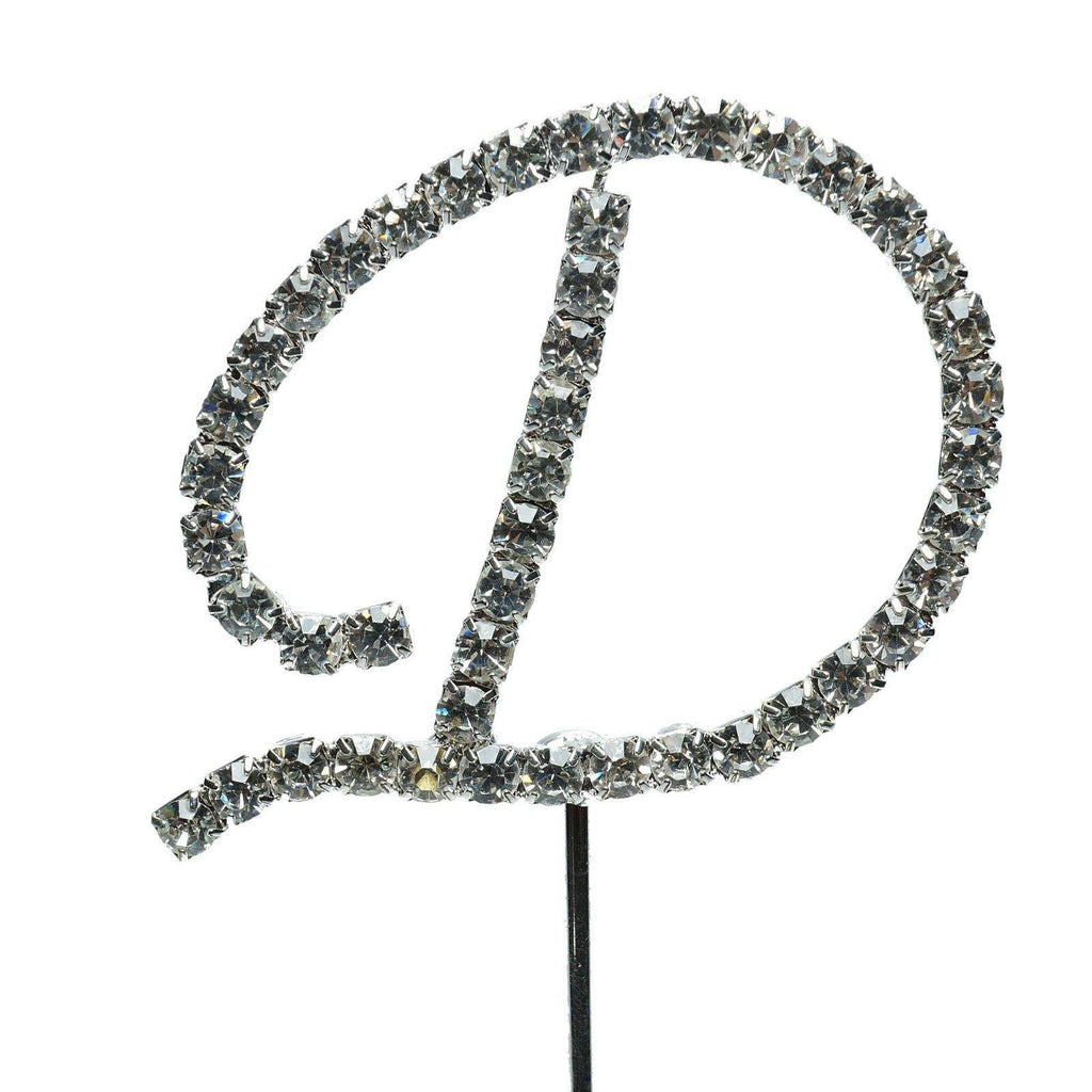 D Letter Crystal Rhinestone Cake Topper FAUX Diamond