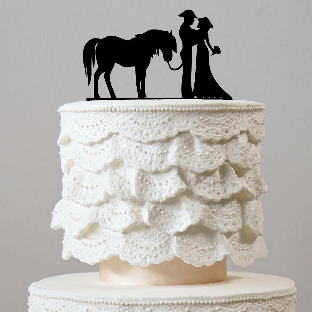 Wedding Cake Toppers - Cowboy & Horse (Western Rustic ...