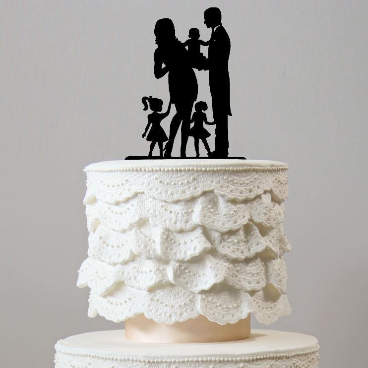 Family Wedding  Cake  Toppers  Groom  Pregnant Bride Baby 