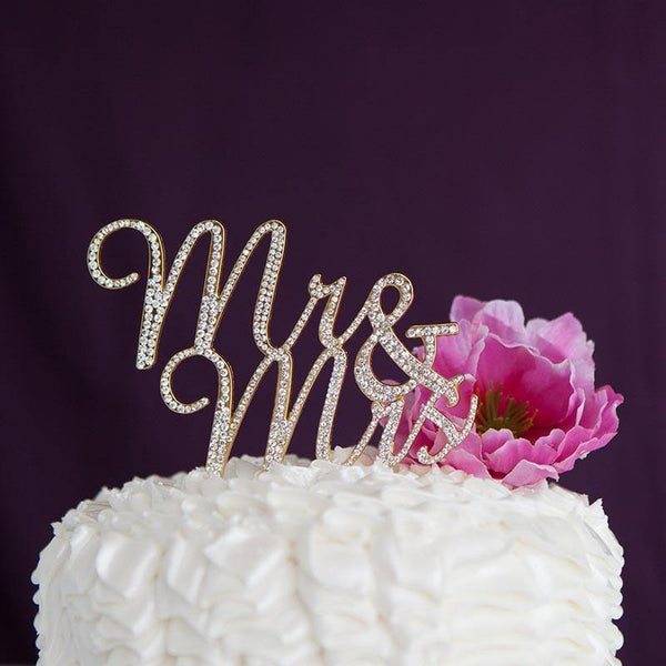 Mr Mrs Rhinestone Crystal Cake Topper For Wedding