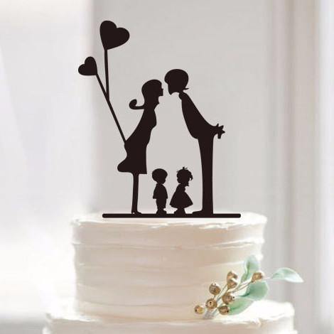 Engagement Wedding  Cake  Topper  Family Children Son 