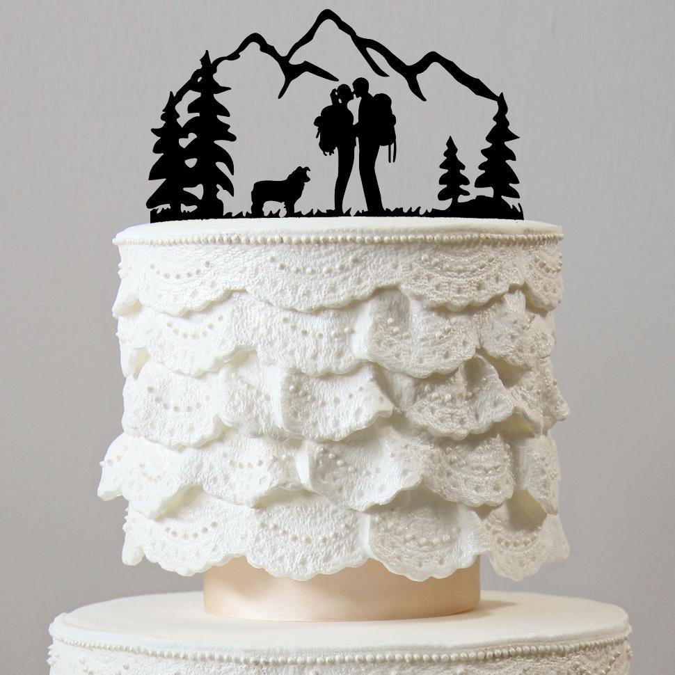 Wedding Cake Toppers Keepsakes Dog Mountain Style Natural