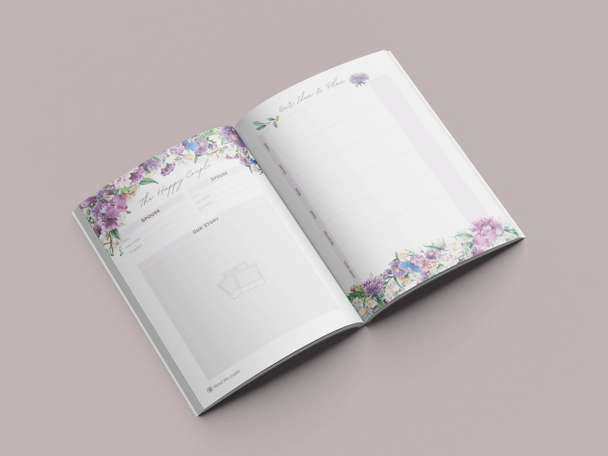 Elegant Wedding Notebook Planner, Wedding Budget, Handy Organizer