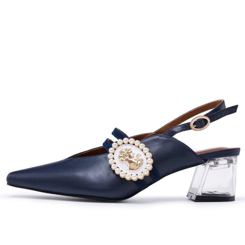 Slingback Heel Pumps Navy | House of Avenues