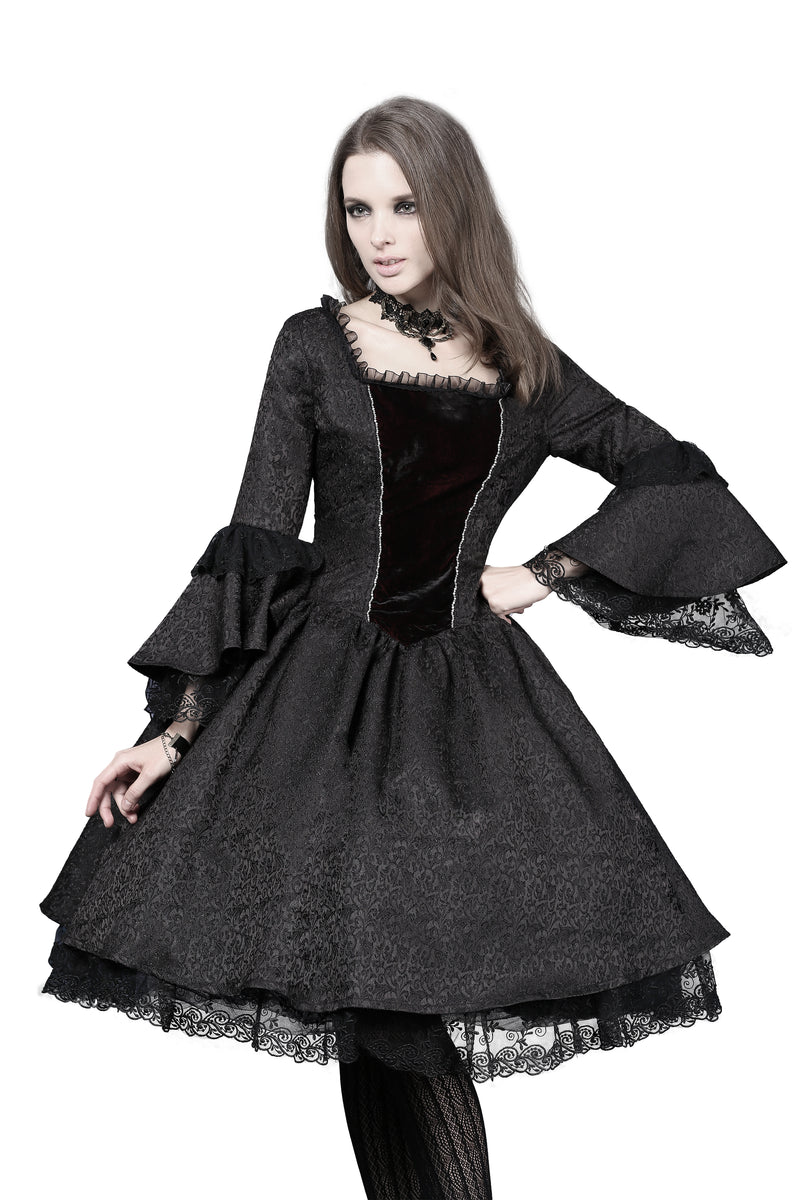 Victorian gothic dress with lace flare sleeve （not including petticoat ...