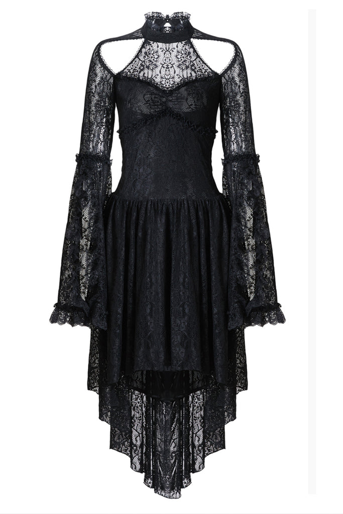 Gothic lace sexy dress with cat ear shape on top DW139 – Gothlolibeauty