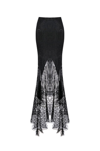 Gothic lace patterned swallow tail skirt with wrap up buttocks designs ...