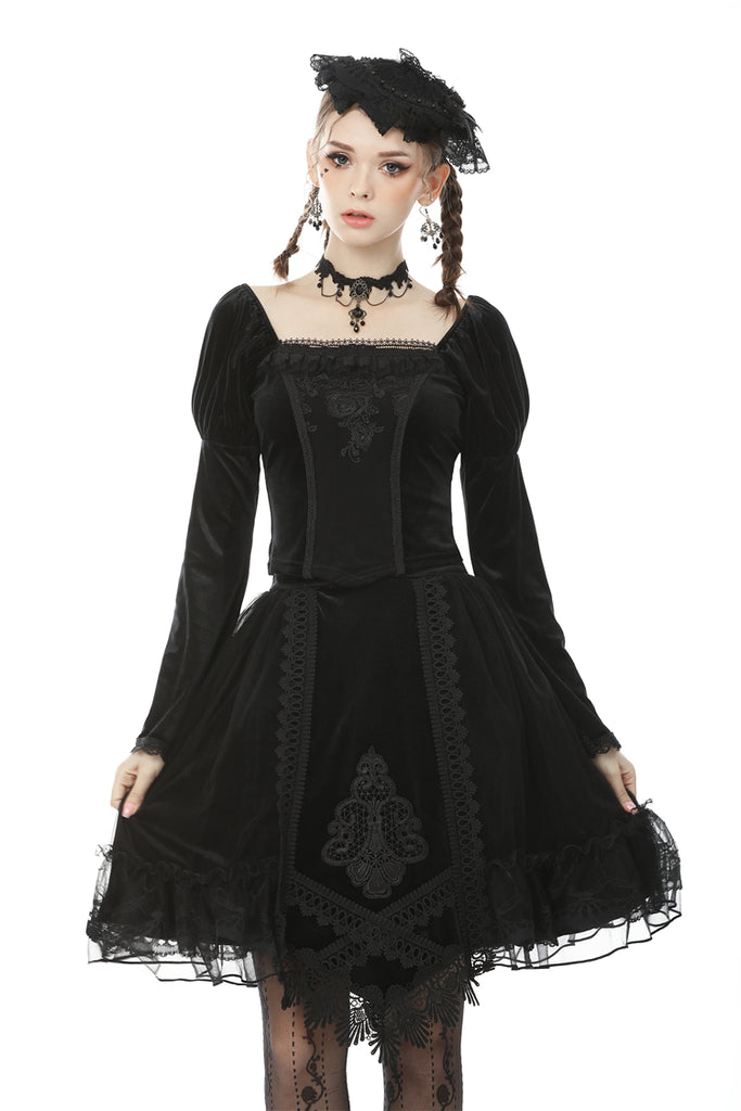 Aankondiging Miljard Een zin Gothic lolita velvet mesh splicing short skirt KW194 – Gothlolibeauty