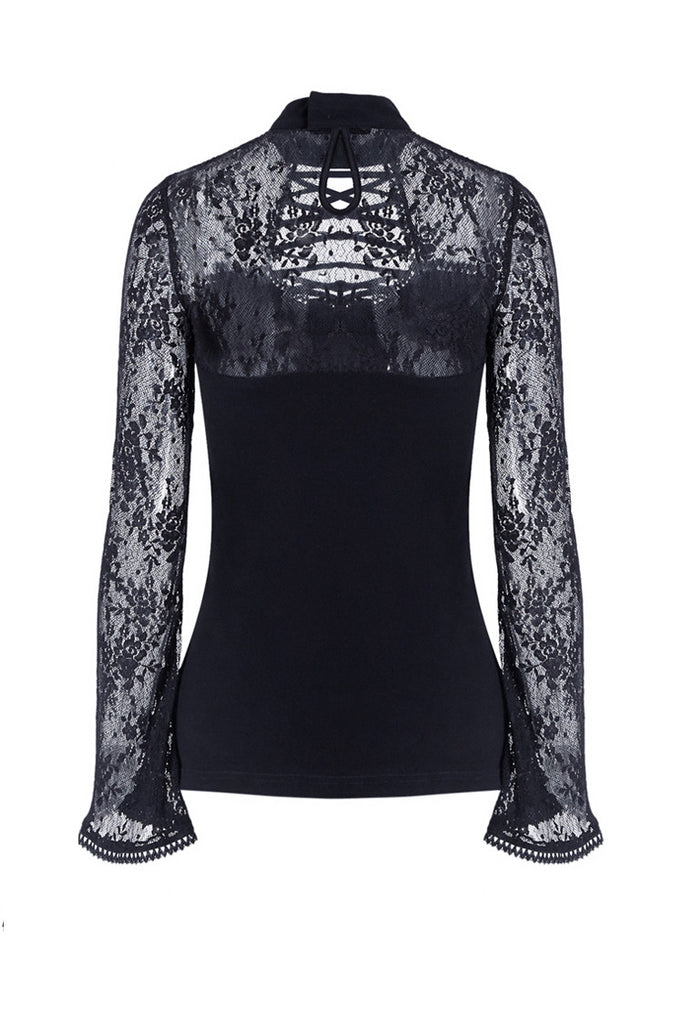 Gothic lace sleeve sexy T-shirt TW102 – Gothlolibeauty