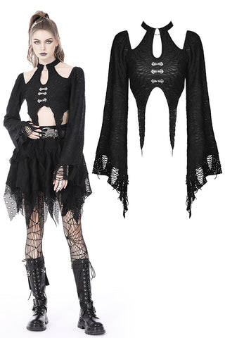Gothic bell sleeves crop top TW450