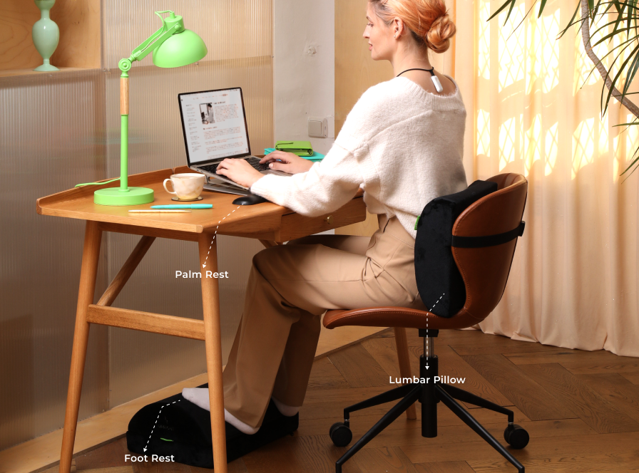 Foot Rest Under Desk at Work Adjustable Memory Foam Foot Rest for Office  Chair