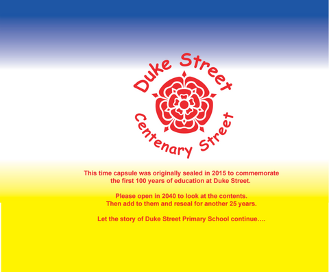 Duke Street Primary School custom wrap Time Capsules UK