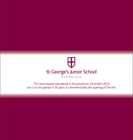 St George's Primary School bespoke wrap Time Capsules UK