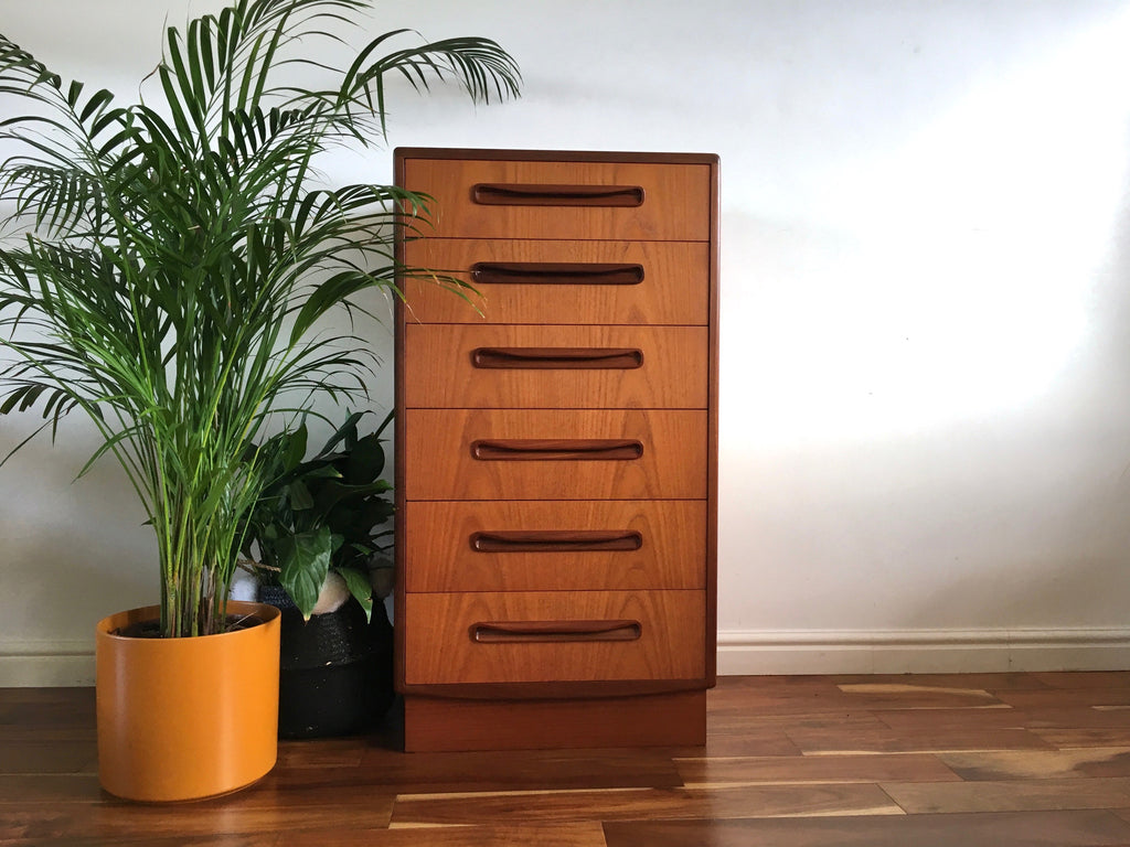 Mid Century G Plan Fresco Teak Tallboy Drawers Habiib