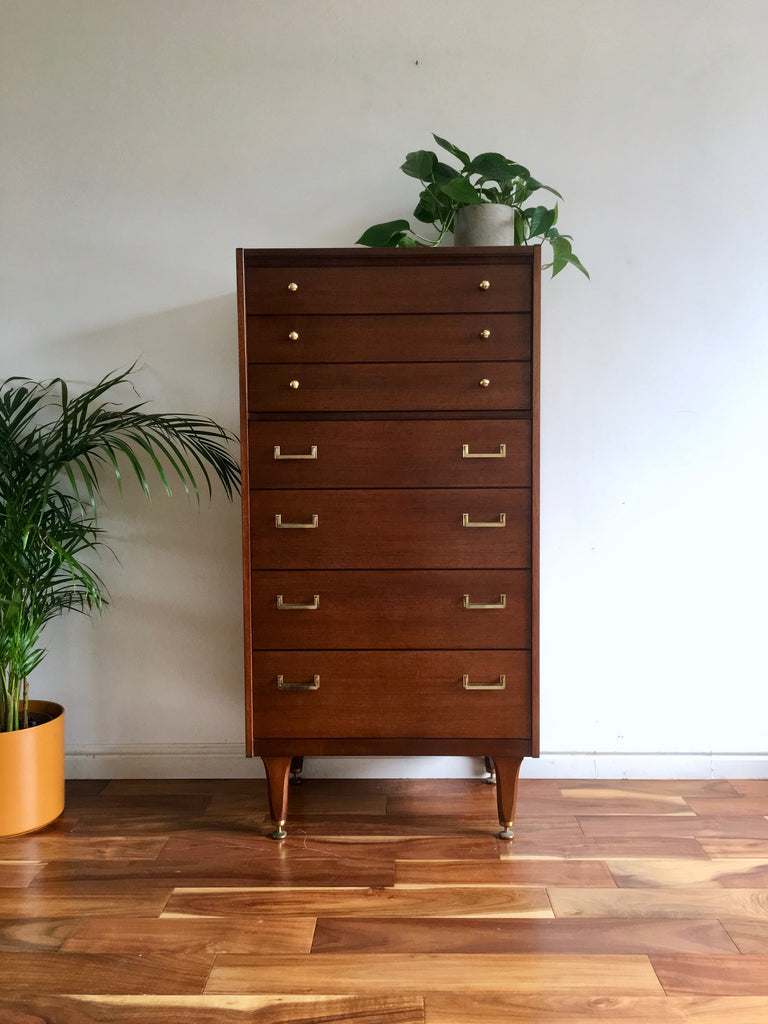 Mid Century G Plan Tall Boy Chest Of Drawers By E Gomme Habiib