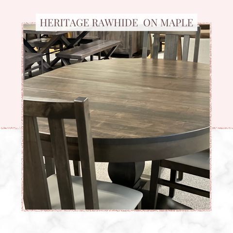 Amber's Furniture Calgary Solid Wood Tables by Handstone, Ruff Sawn, FDW, Amish & Canadian Hand Crafted in Grey stain 7