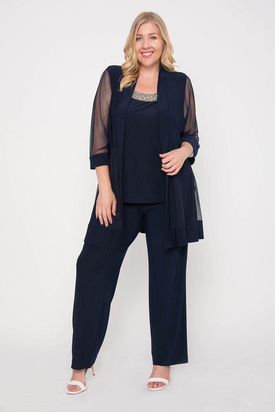 R&M Richards 8764W Plus Size Formal Pants Suit