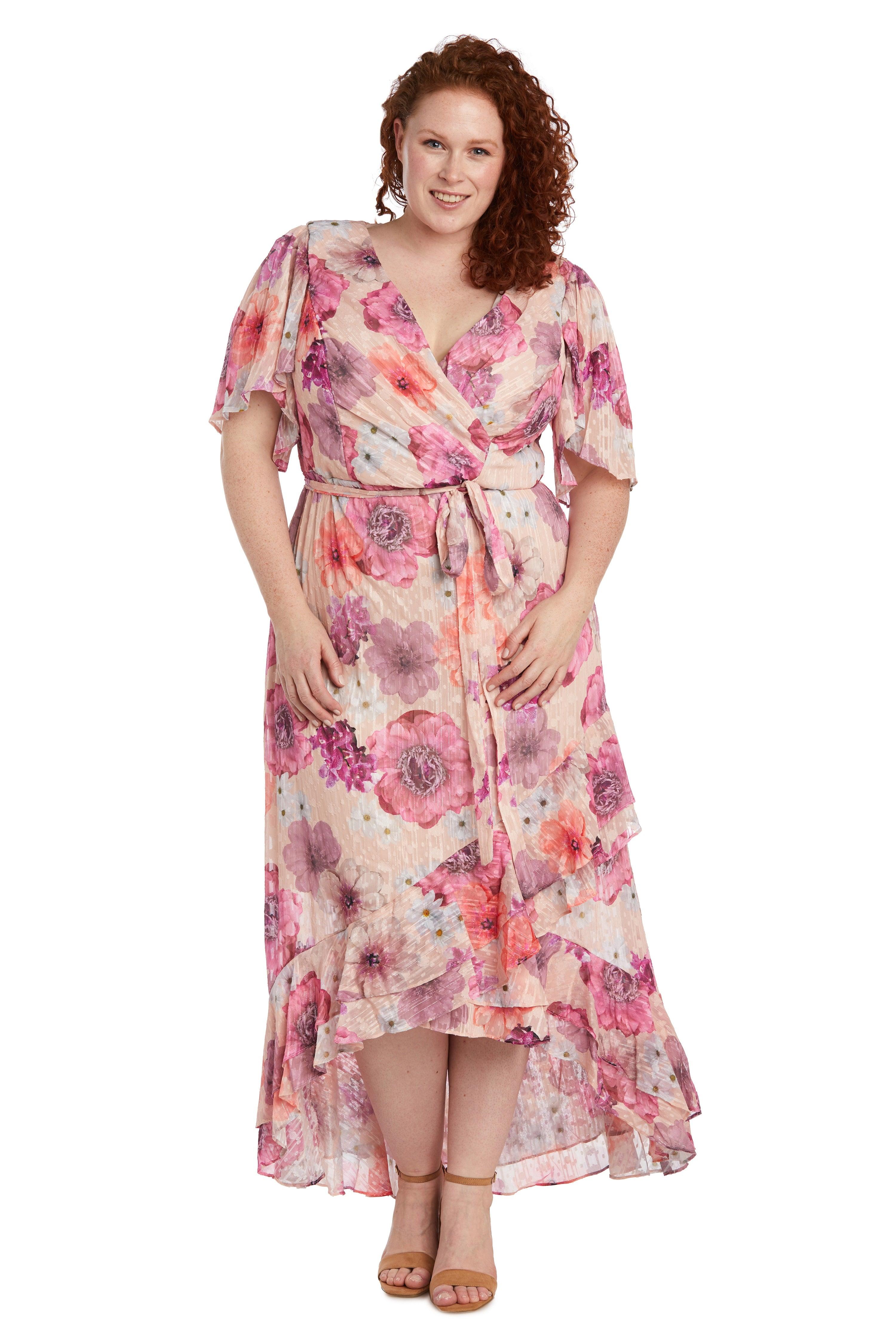 Nightway High Low Floral Plus Size Dress 22138w The Dress Outlet 