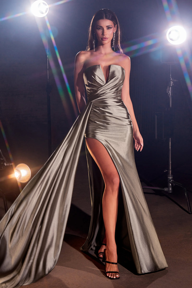 Ladivine CD254C - Cowl Corset Plus Plus Size Prom Dress – Couture
