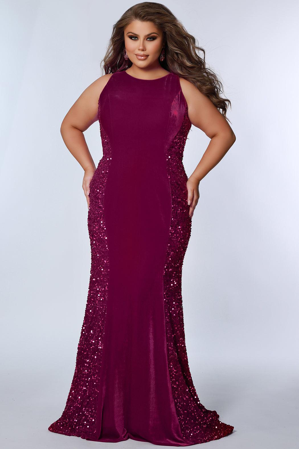 Sydneys Closet JK2318 Long Sleevelesss Plus Size Formal Evening Gown ...