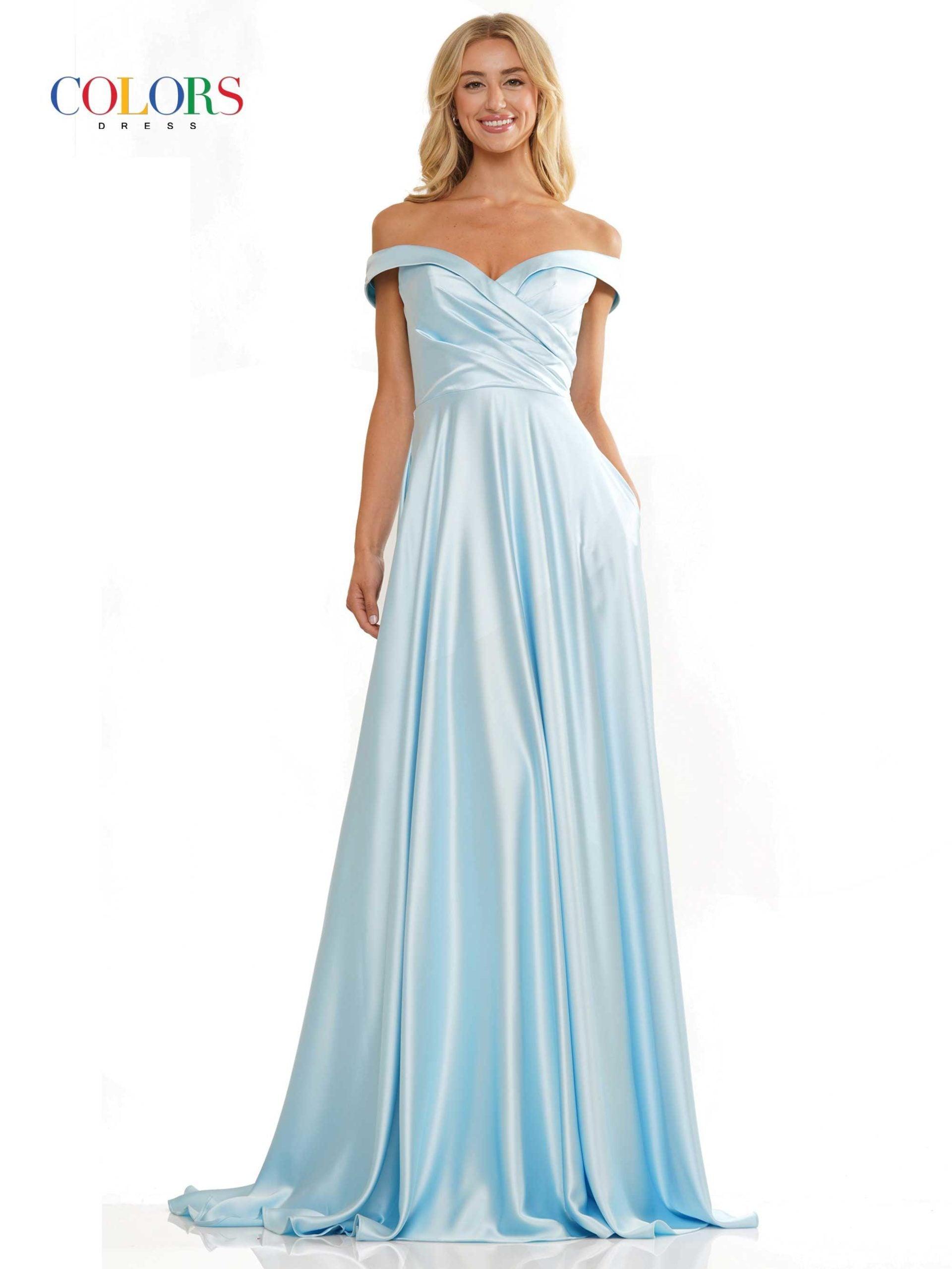 Colors G1099 Colors Off Shoulder Long Prom Dress | The Dress Outlet