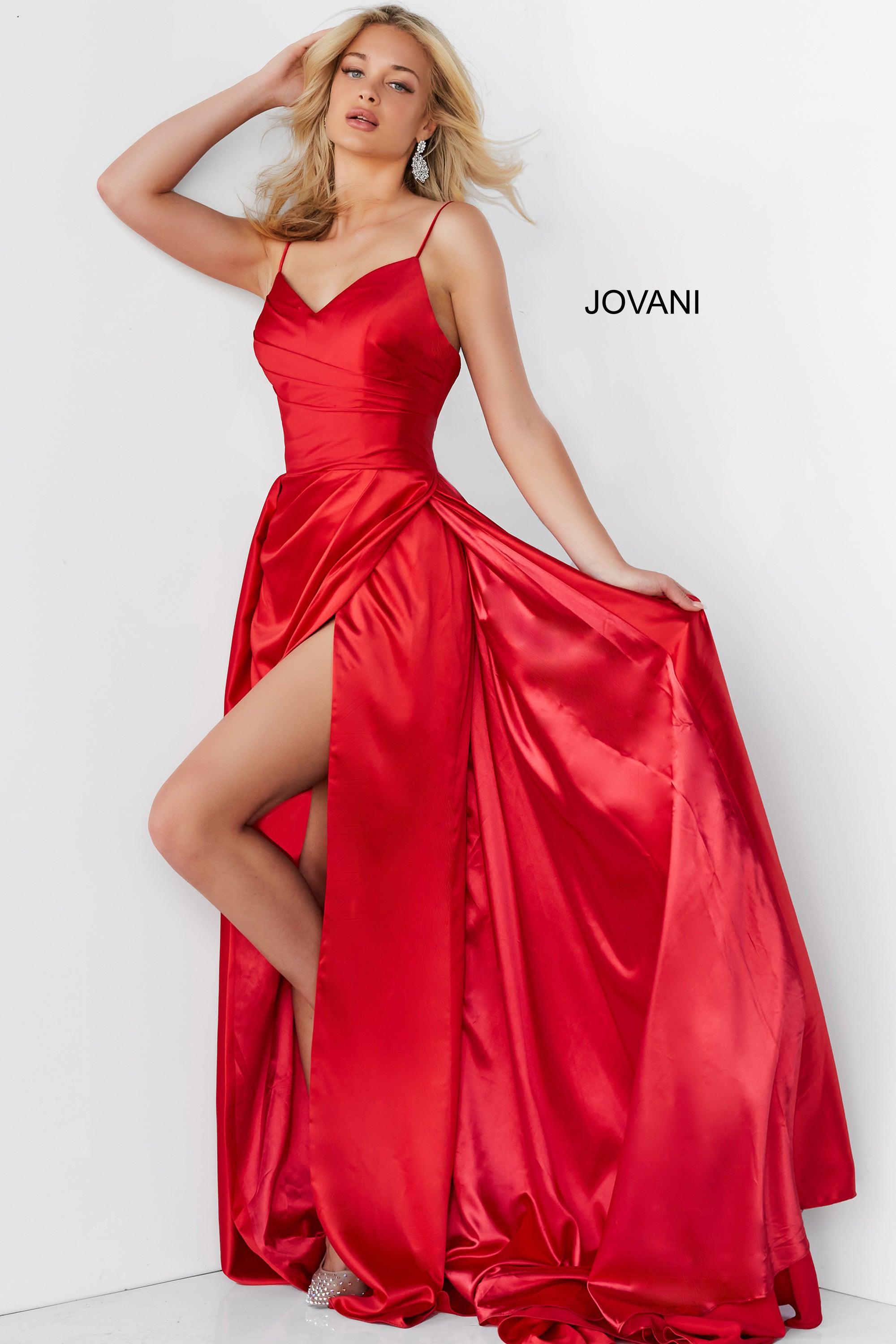 Jovani Formal Spaghetti Strap Long Prom Gown 07800 The Dress Outlet