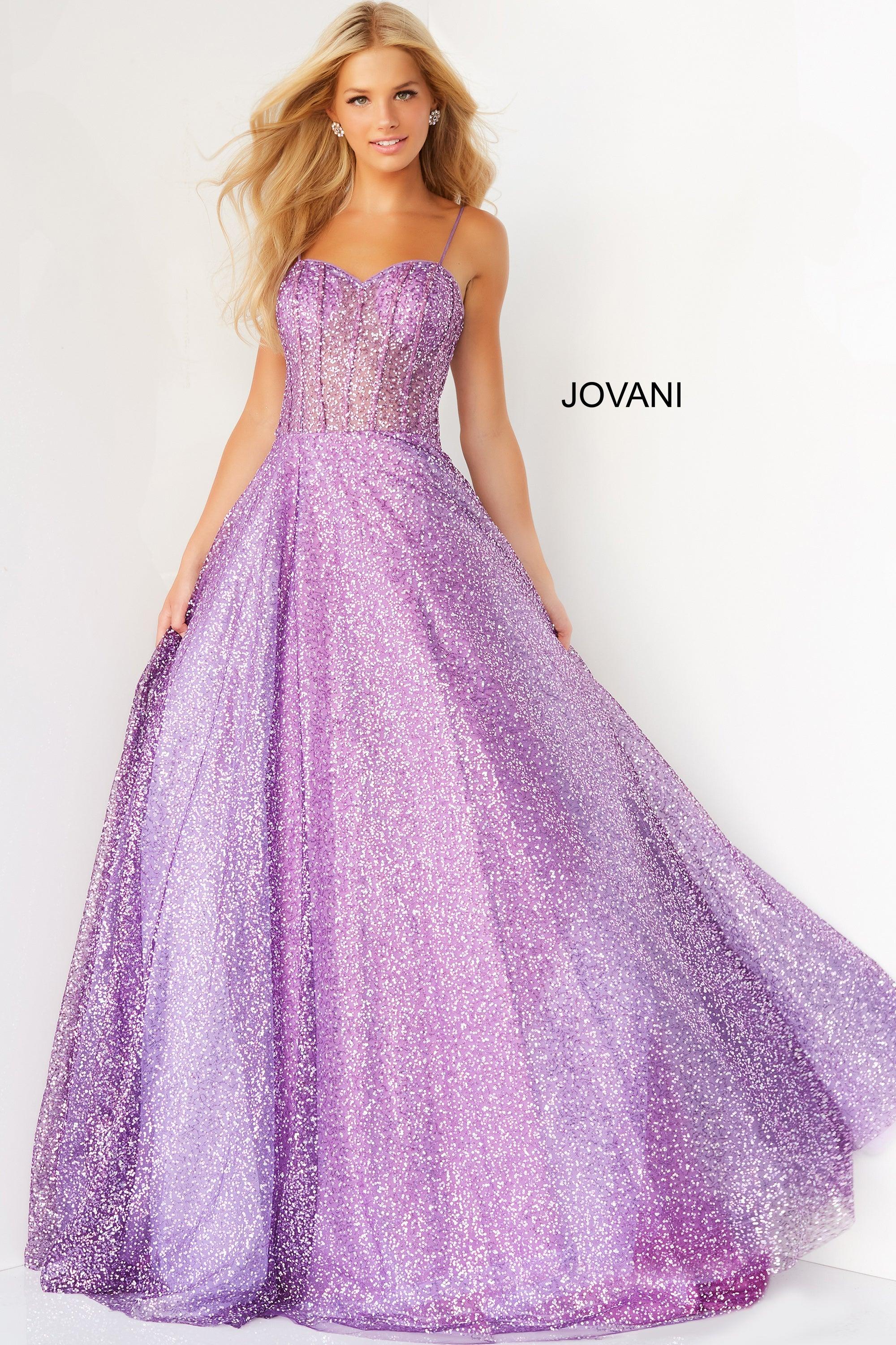 Jovani 07423 Prom Spaghetti Strap Long Formal Gown | The Dress Outlet