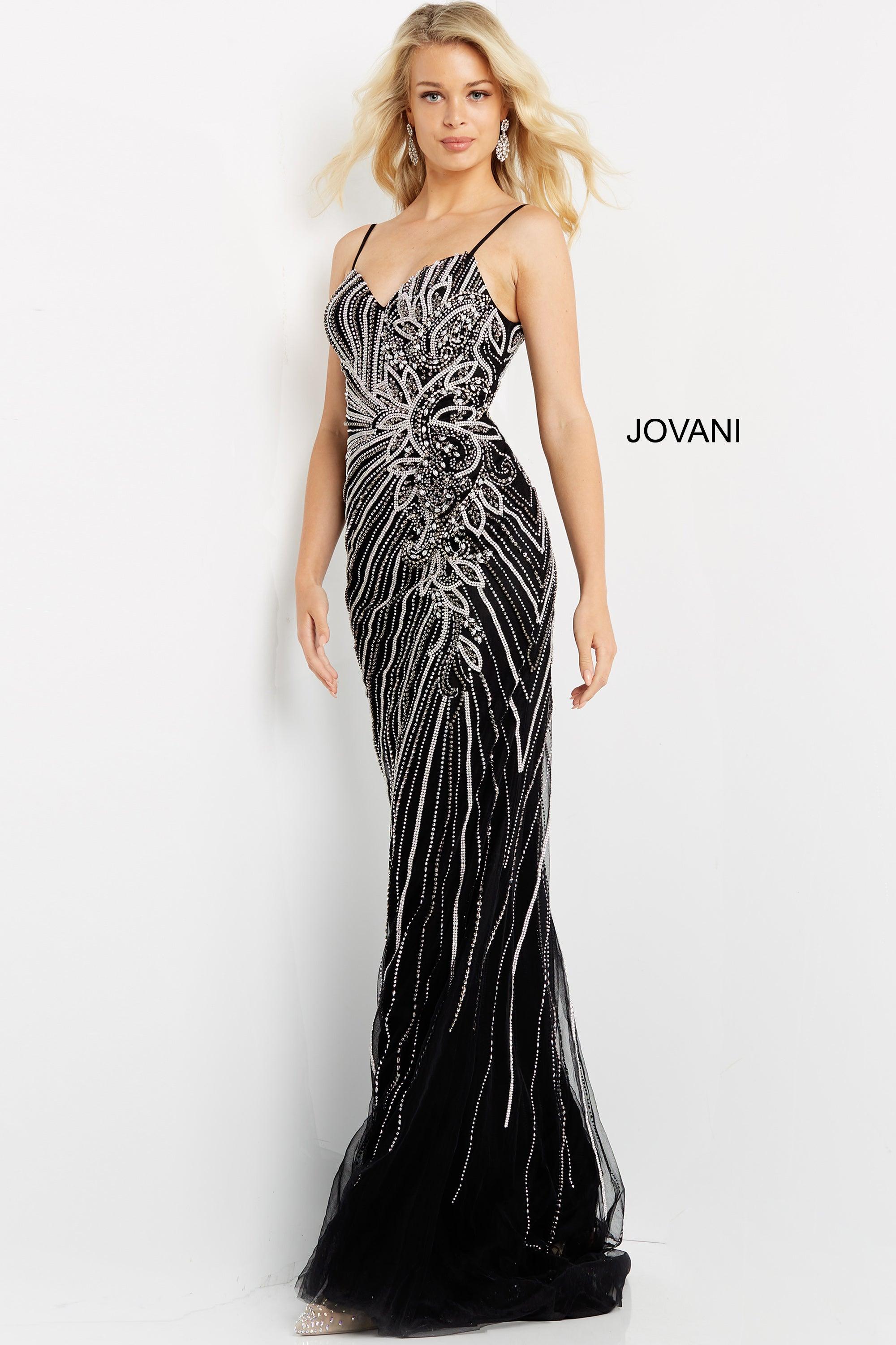 Jovani Spaghetti Strap Long Evening Dress 06326 | The Dress Outlet