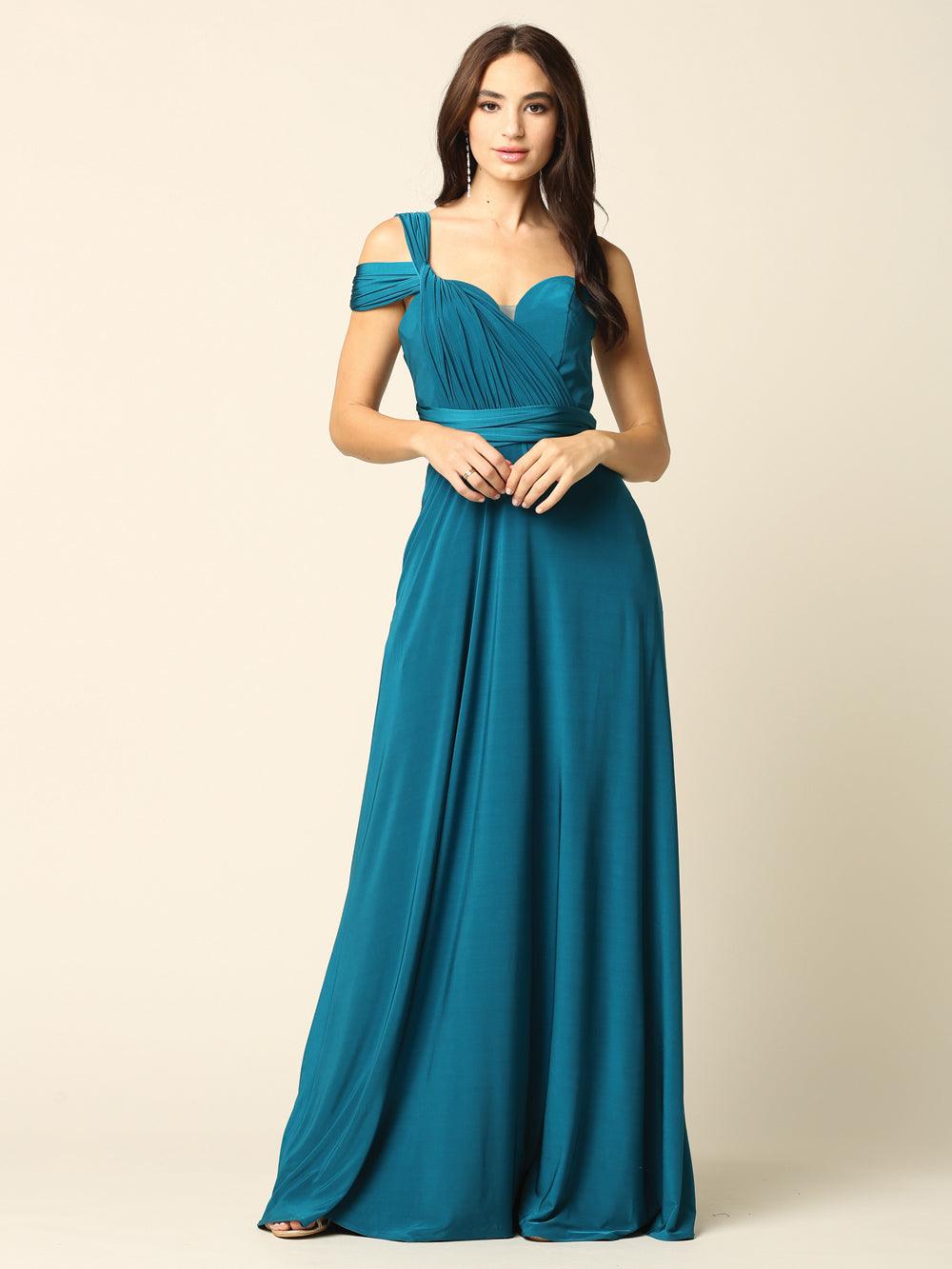 Long Formal Bridesmaids Convertible Wrap Dress | The Dress Outlet