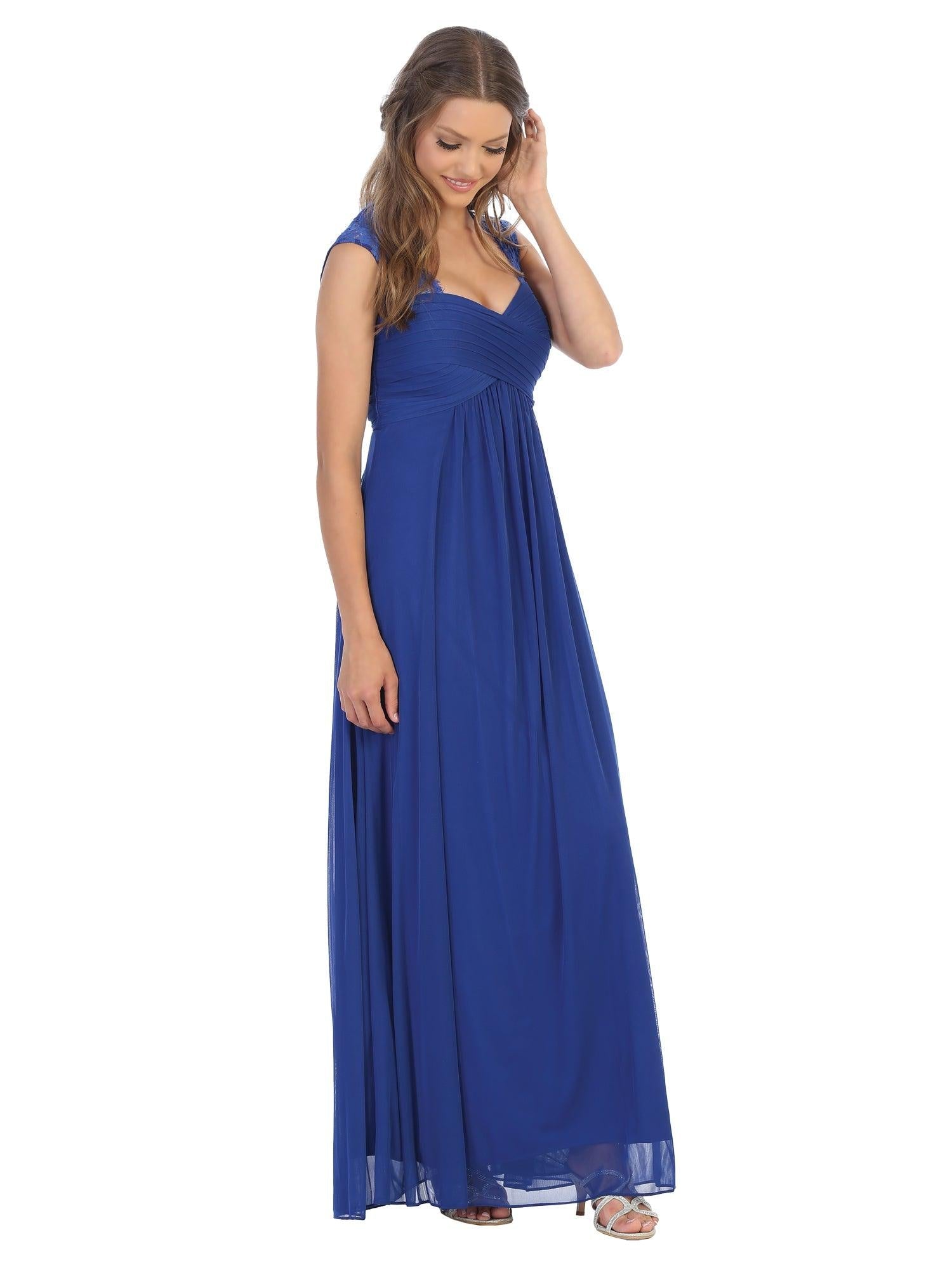 Long Formal Sleeveless Chiffon Bridesmaids Dress | The Dress Outlet