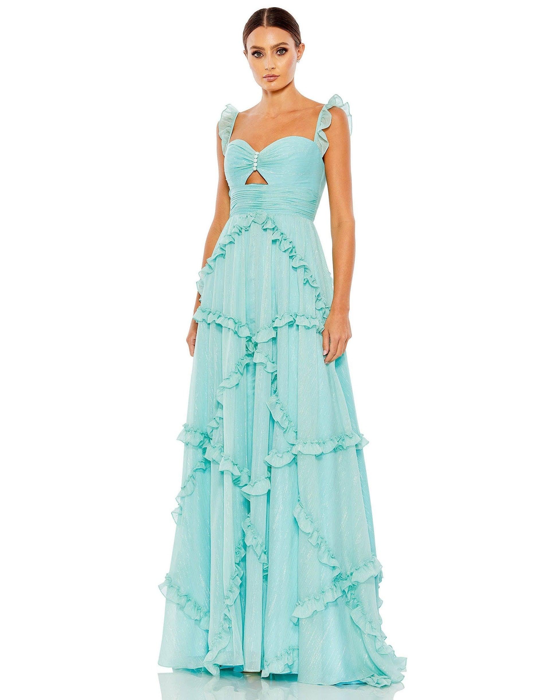 Mac Duggal 68093 Long Formal Chiffon Dress | The Dress Outlet