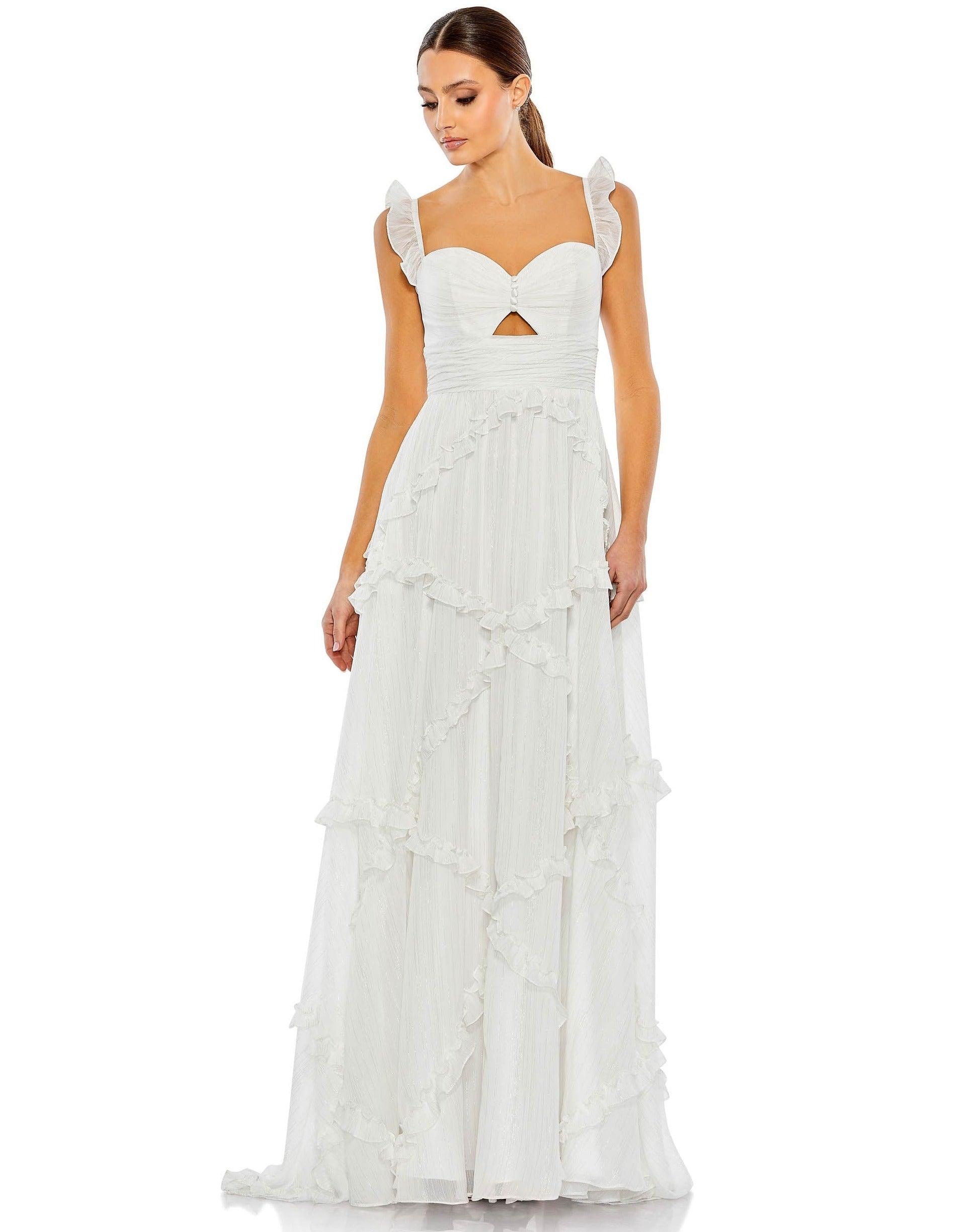 Mac Duggal 68093 Long Formal Chiffon Dress | The Dress Outlet