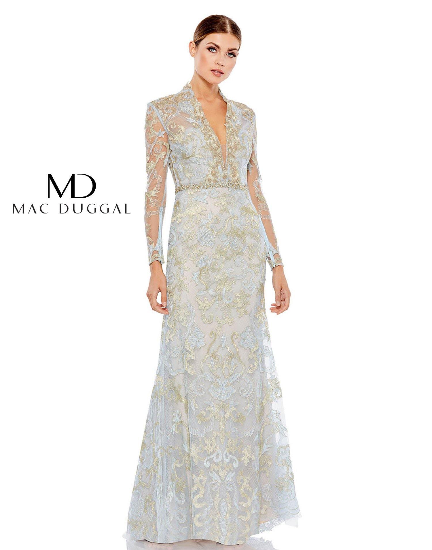 Mac Duggal Long Sleeve Formal Evening Gown 11165 | The Dress Outlet