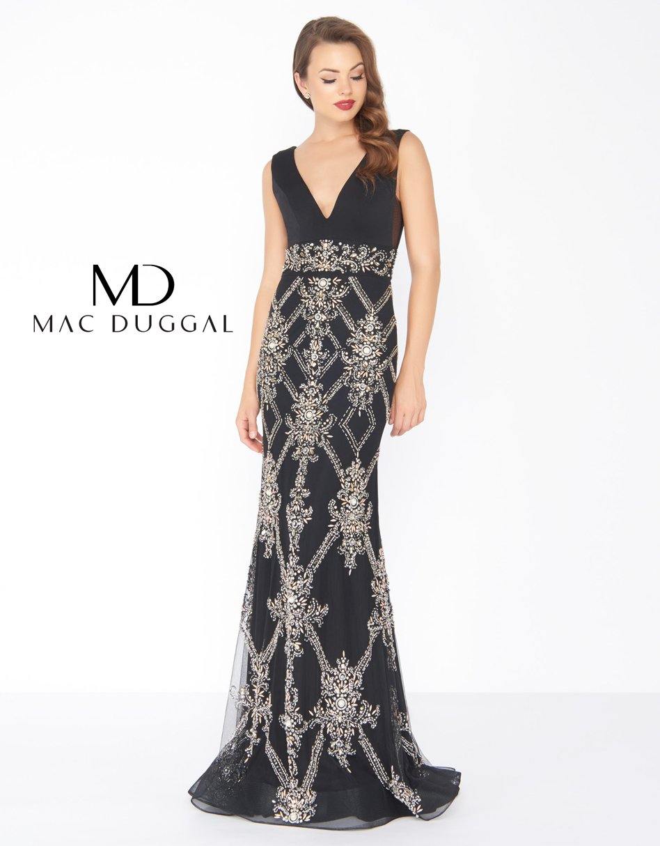 Mac Duggal 50414 Prom Long Sleeveless Beaded Dress | The Dress Outlet