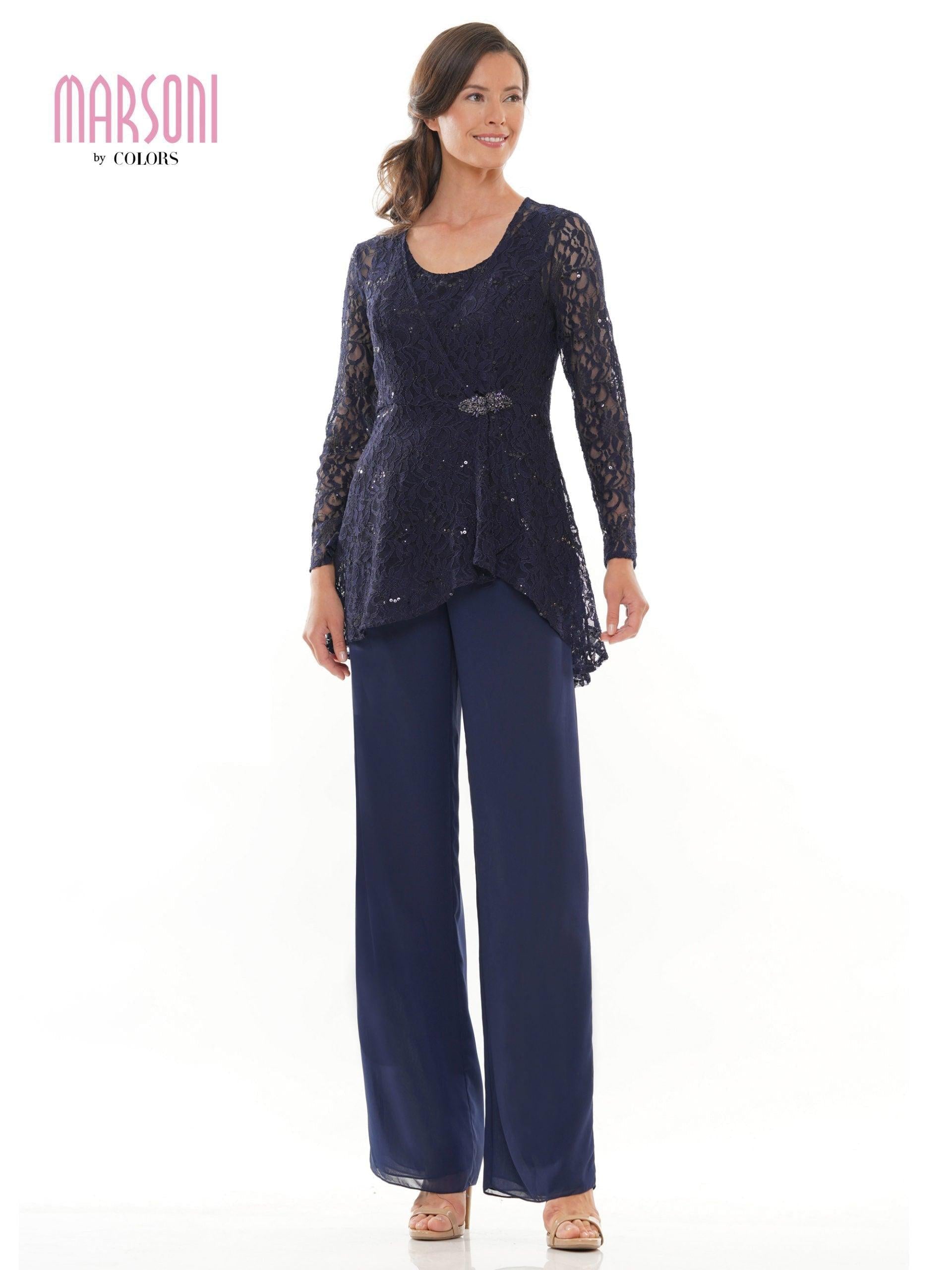 Marsoni Formal Long Sleeve Jacket Pant Suit 305 | The Dress Outlet