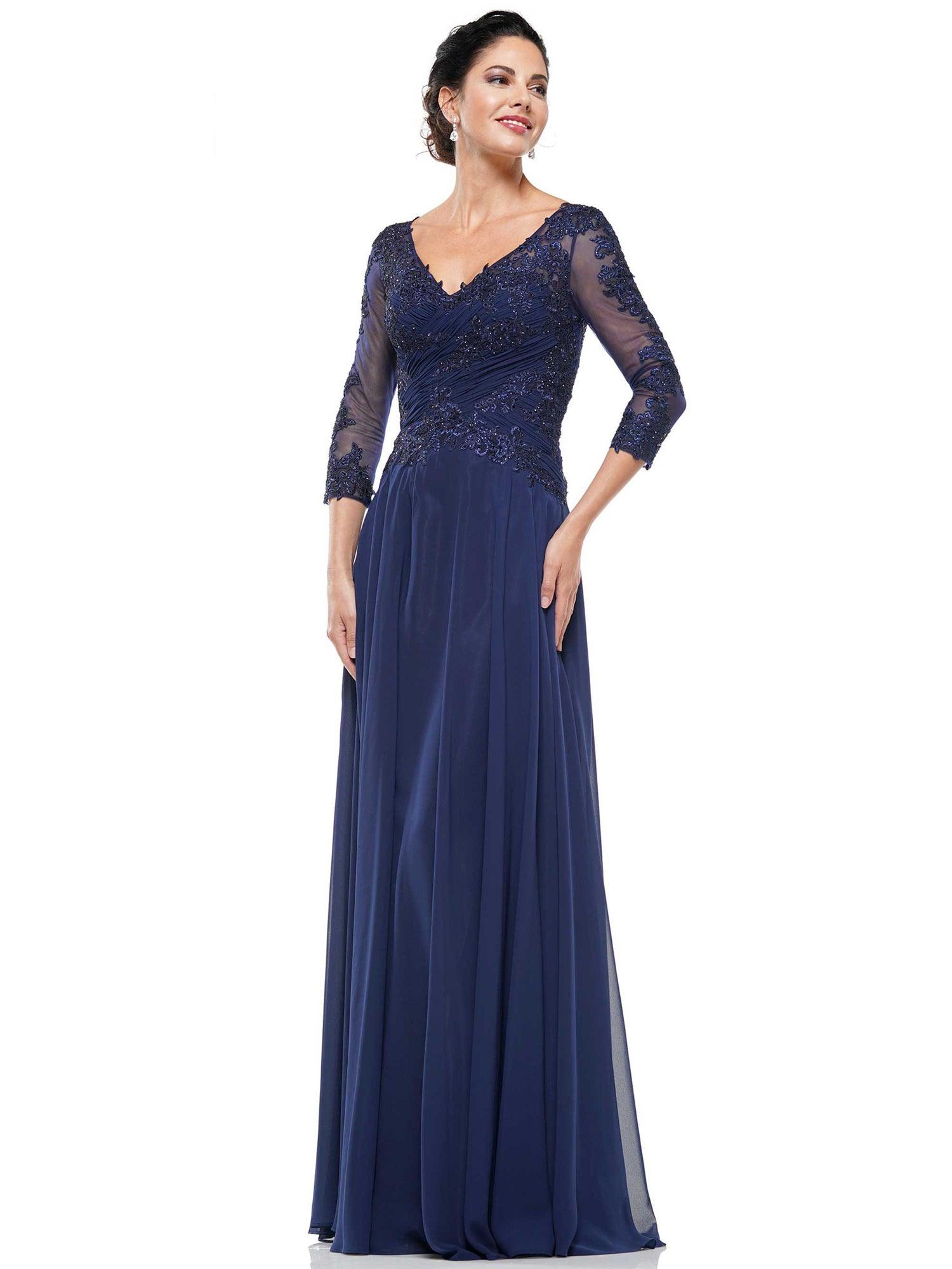 Marsoni Long 3/4 Sleeve Mother of Bride Dress 237 | The Dress Outlet