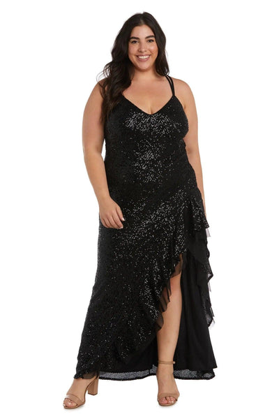 Morgan & Co 13029WM Plus Size High Low Prom Dress | The Dress Outlet