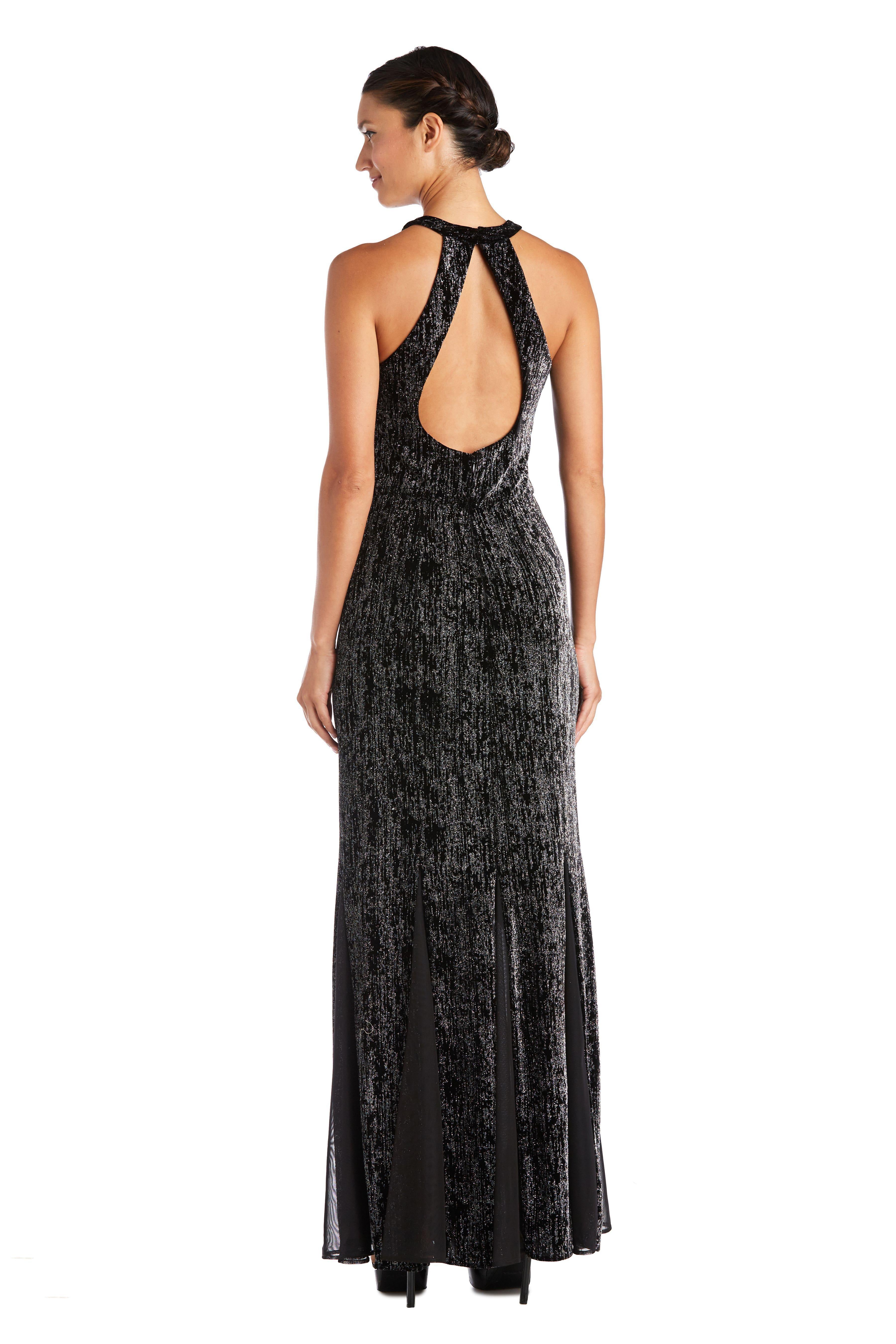 Nightway Long Formal Glitter Velvet Dress 21996 | The Dress Outlet