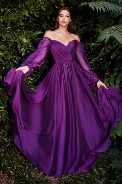 Cinderella Divine CD243 Off Shoulder Long Sleeve Formal Prom Dress ...