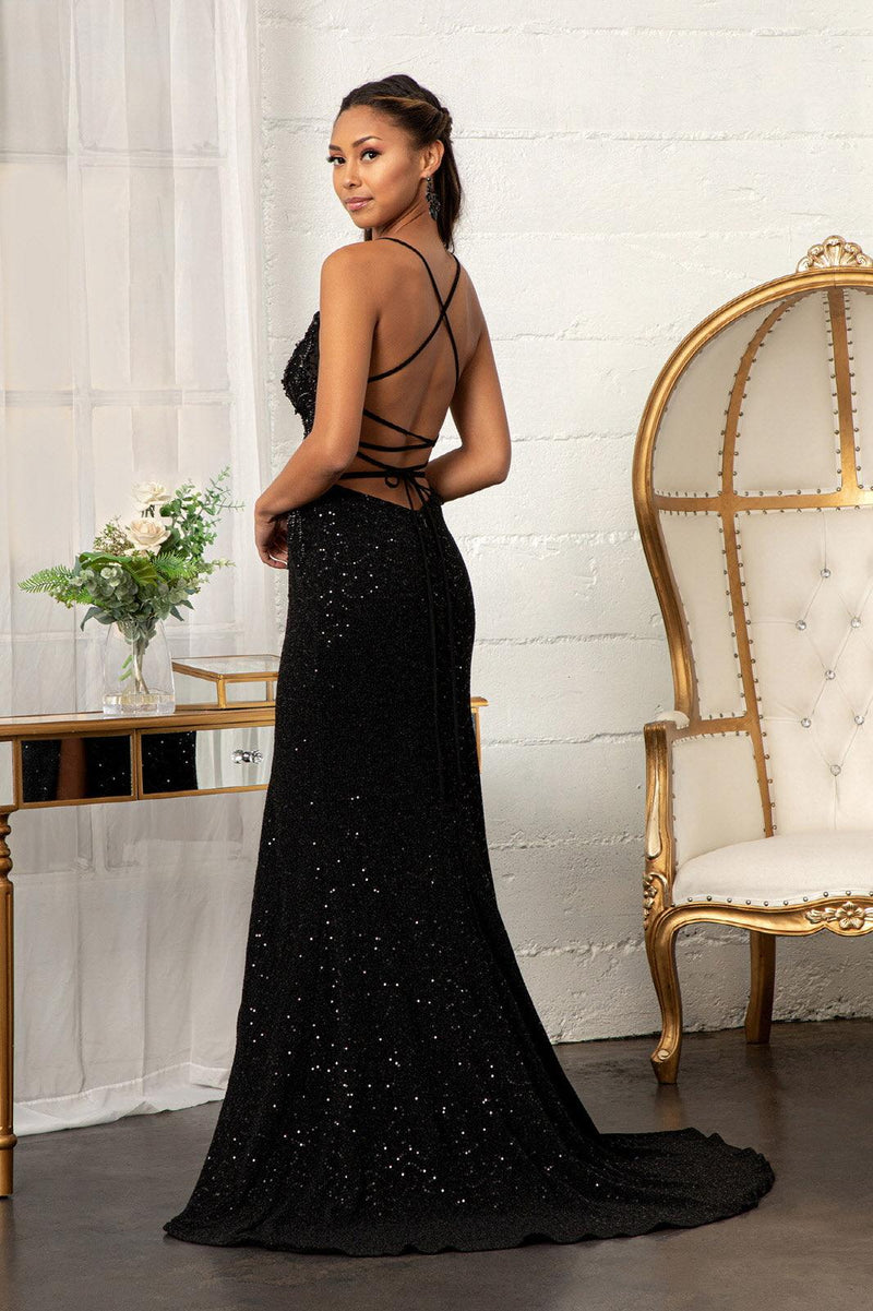 Elegant Black Plus Size Evening Dresses Mermaid Off the Shoulder Criss  Cross Straps Back Gold Sparkly Sequins Prom Party Formal Gowns