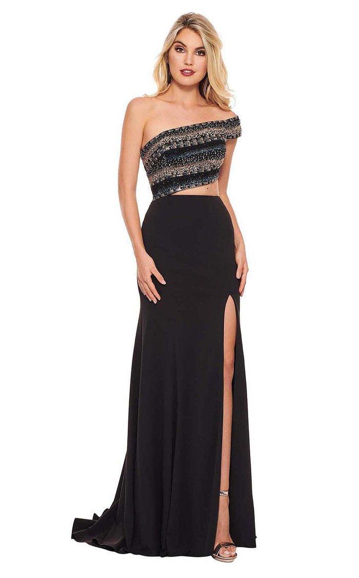 Two-piece Black Evening Dress with Beading Long Sleeves | $158.00 | Cheap  evening gowns, Black dresses classy, Evening dresses