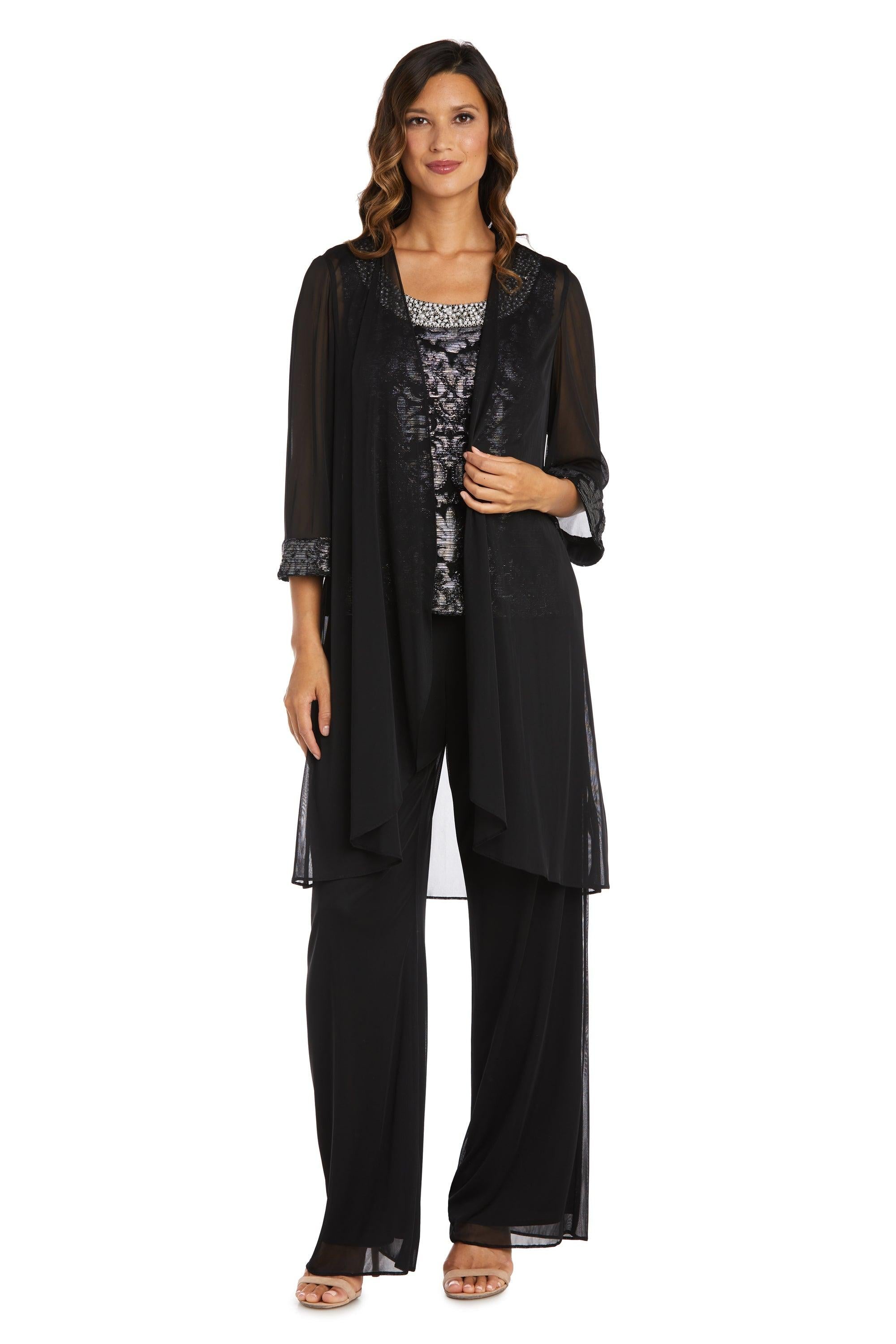 R&M Richards 7676 Formal Beaded Duster Pant Suit | The Dress Outlet