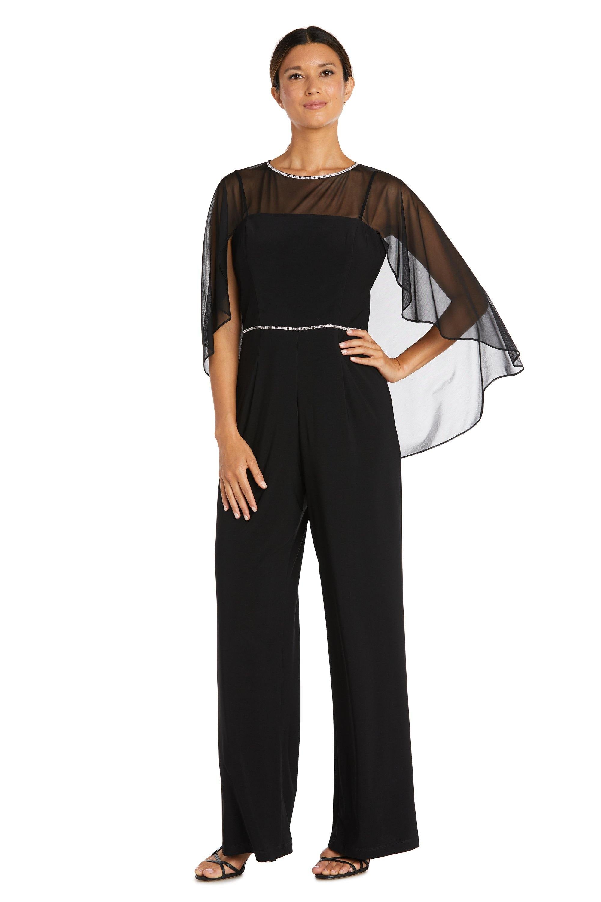 R&M Richards 2504P Formal Capelet Jumpsuit | The Dress Outlet