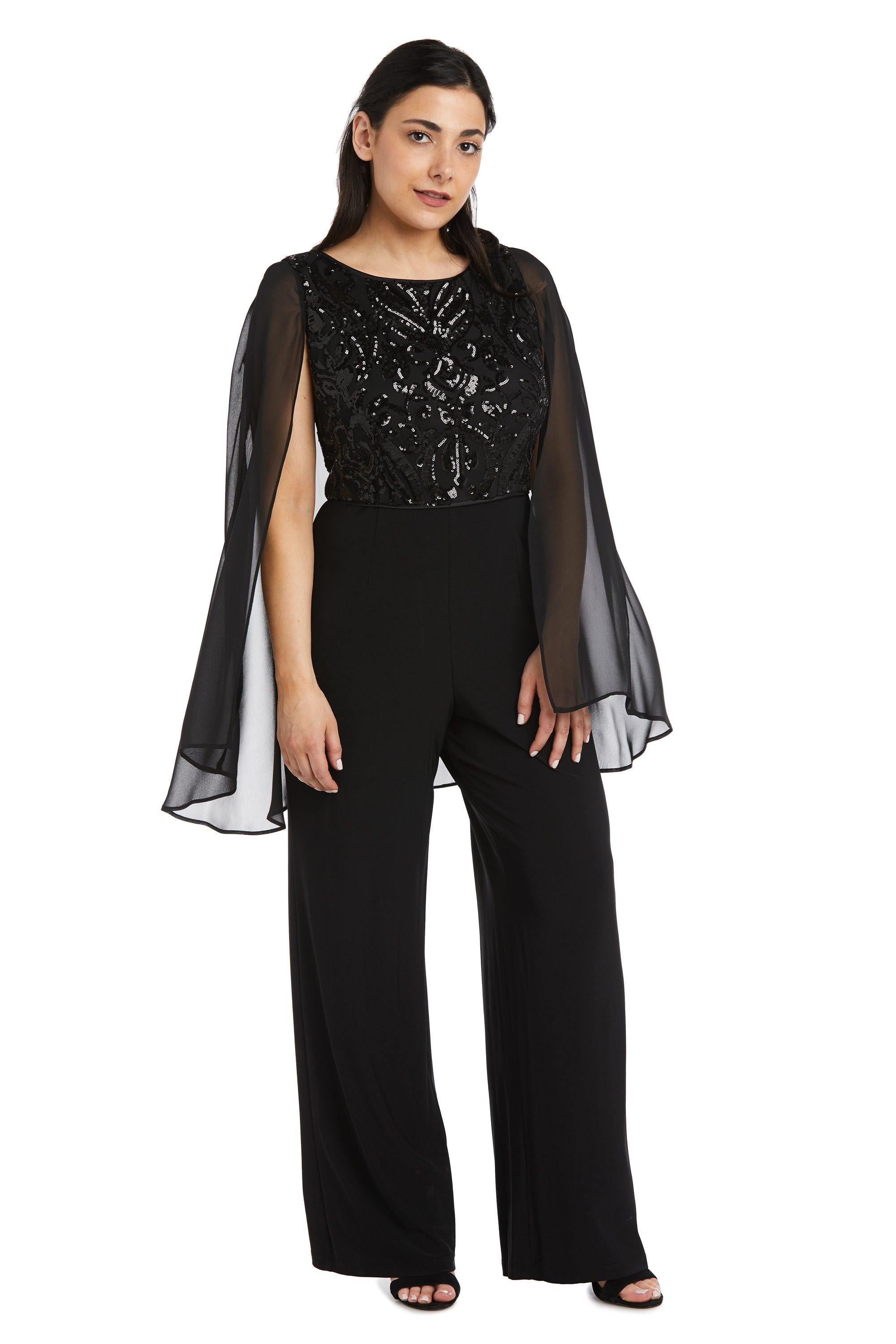 R&M Richards 7539P Formal Petite Chiffon Jumpsuit Sale | The Dress Outlet