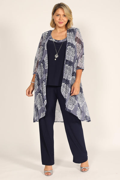 R&M Richards Formal Sleeveless Jacket Pant Suit 7258 | The Dress Outlet