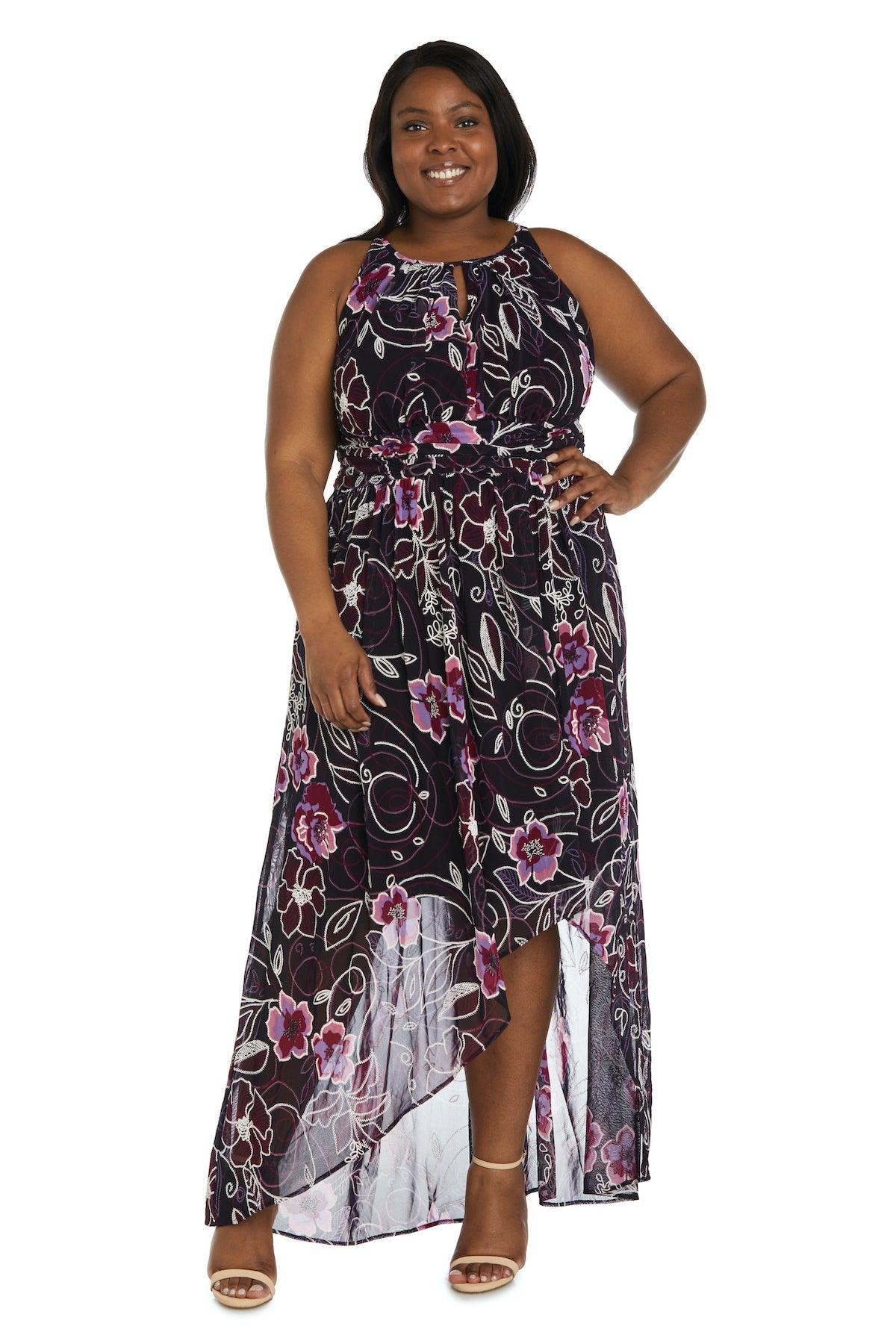 R&M Richards High Low Formal Plus Size Dress 7958W | The Dress Outlet